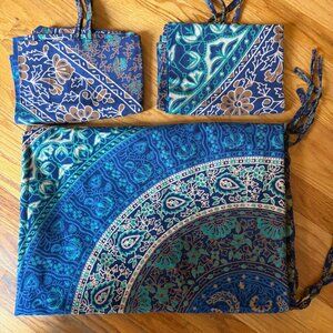 NWOT Twin Duvet and 2 Pillow shams Boho Ethinic